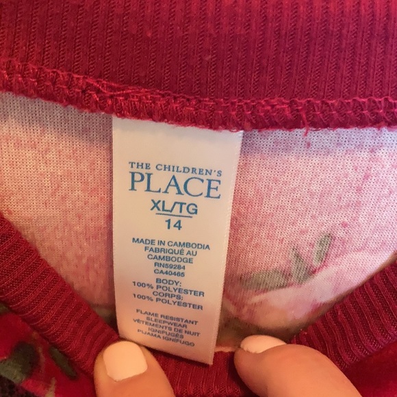 Fuschia Velvet Pj Children’s Place XTL 14 Like NEW - Picture 3 of 6